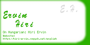 ervin hiri business card